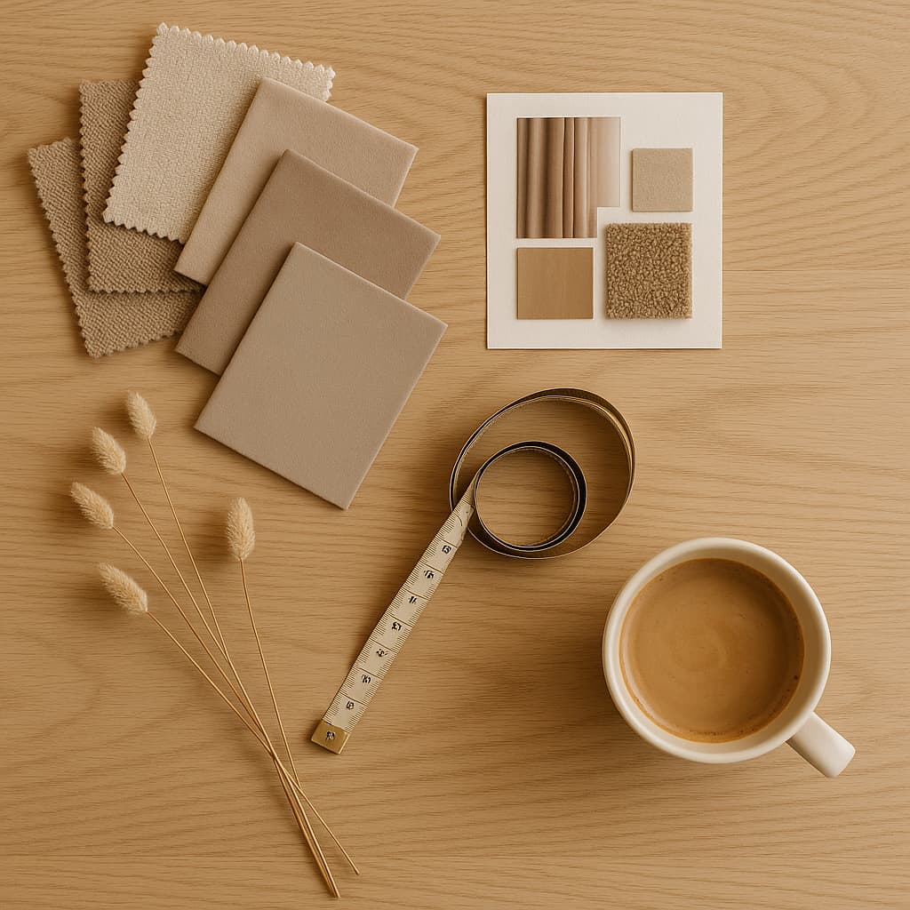 Luxe Haus styling moodboard and materials